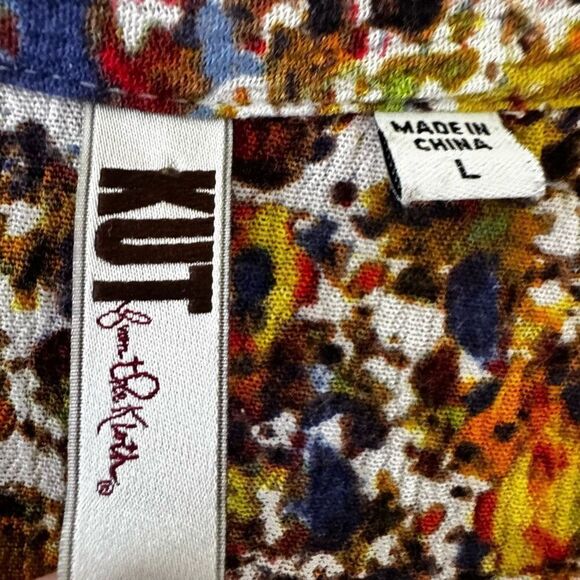 Kut From The Kloth Floral Blouse Button Front Long Sleeves SZ M #2399 - Picture 8 of 13